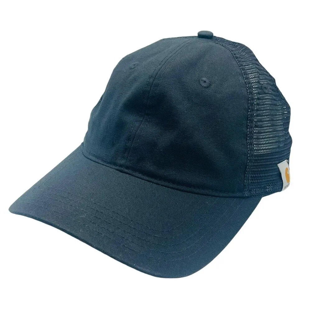 Carhartt Force Black Logo Mesh Trucker Hat Cap Snapback Mesh Back